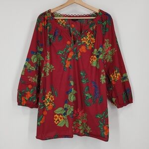 Talbots Fruit Printed Poplin Blouse